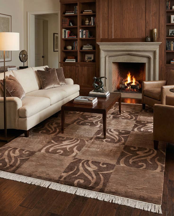 Detail image of 6' 8 x 10' Hand Knotted Darya Wool Rug