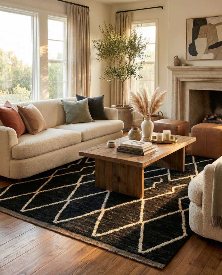 5' 4 x 6' 6 Hand Knotted Moroccan Wool Rug