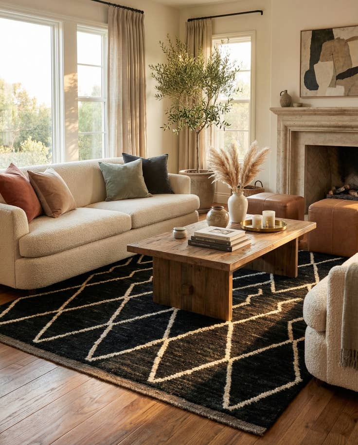 Detail image of 5' 4 x 6' 6 Hand Knotted Moroccan Wool Rug