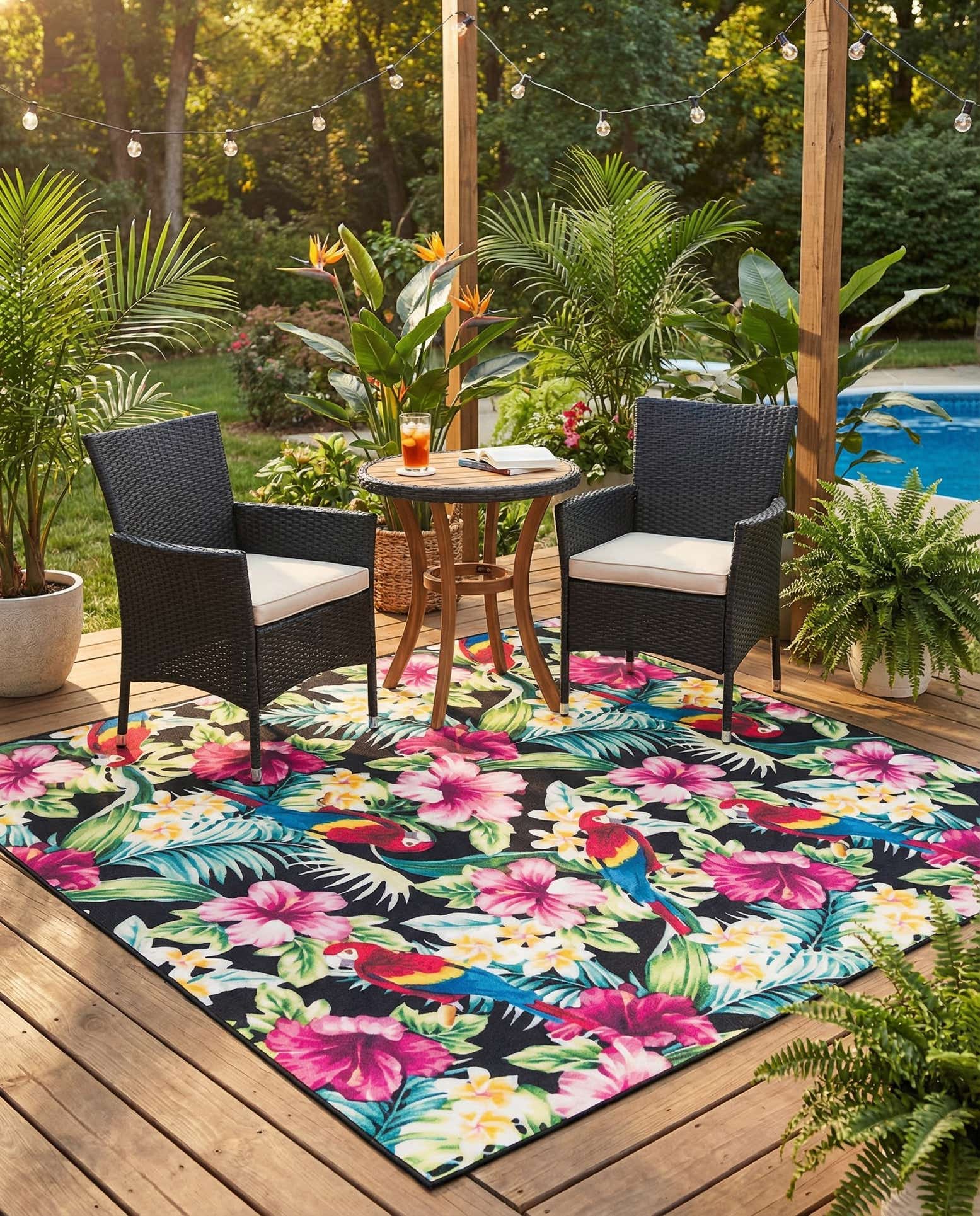 7' 10 x 7' 10 Easy-Clean Jill Zarin Caribbean Indoor / Outdoor Square Rug