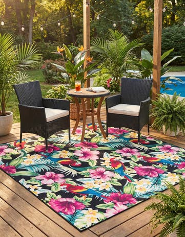 7' 10 x 7' 10 Easy-Clean Jill Zarin Caribbean Indoor / Outdoor Square Rug