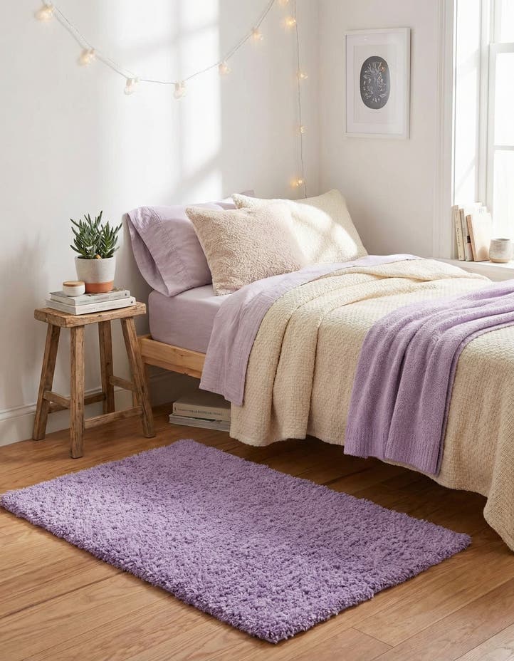 2' x 3' Solid Shag Rug