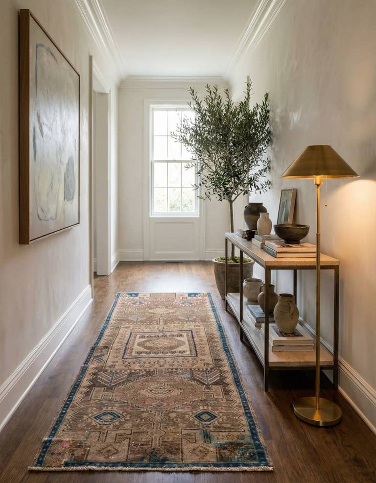 Detail image of  3' 2 x 8' 1  Hand Knotted Ultra Vintage Persian Wool Runner Rug