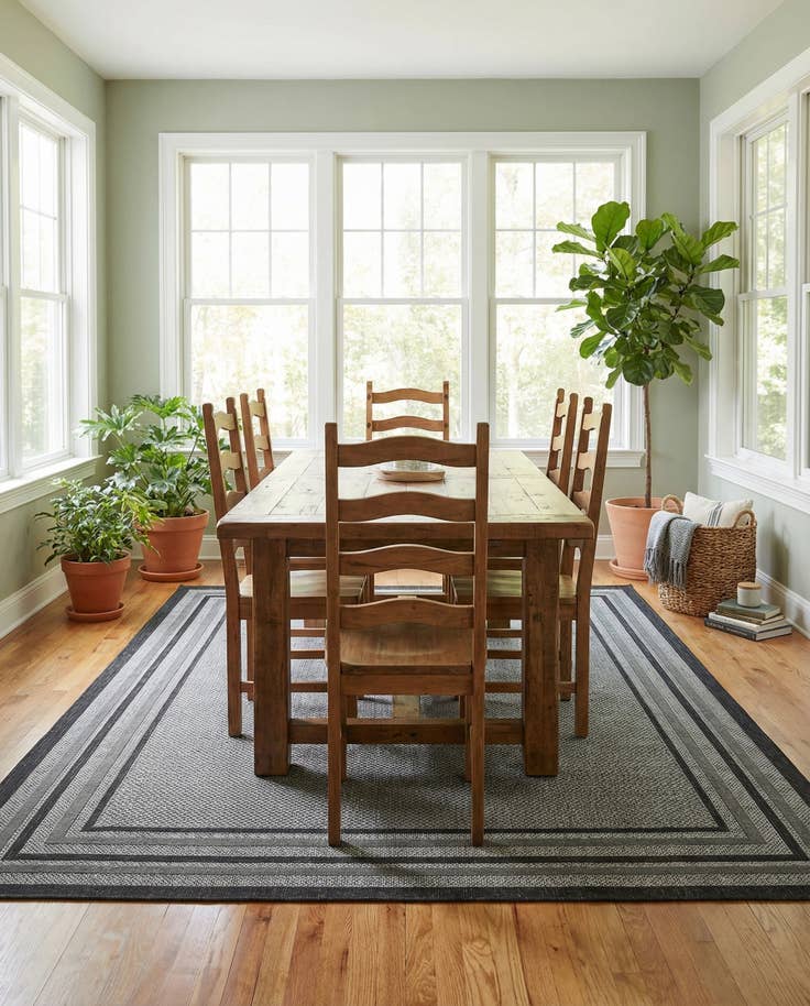 Detail image of 8' x 11' 4 Easy-Clean Border Indoor / Outdoor Rug