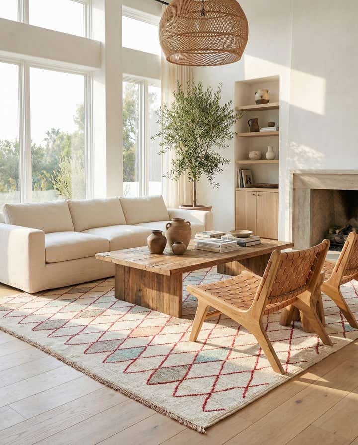 9' x 9' 9 Hand Knotted Moroccan Wool Square Rug