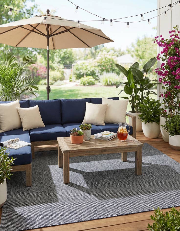 Detail image of 5' 1 x 8' Easy-Clean Jill Zarin Palm Springs Indoor / Outdoor Rug