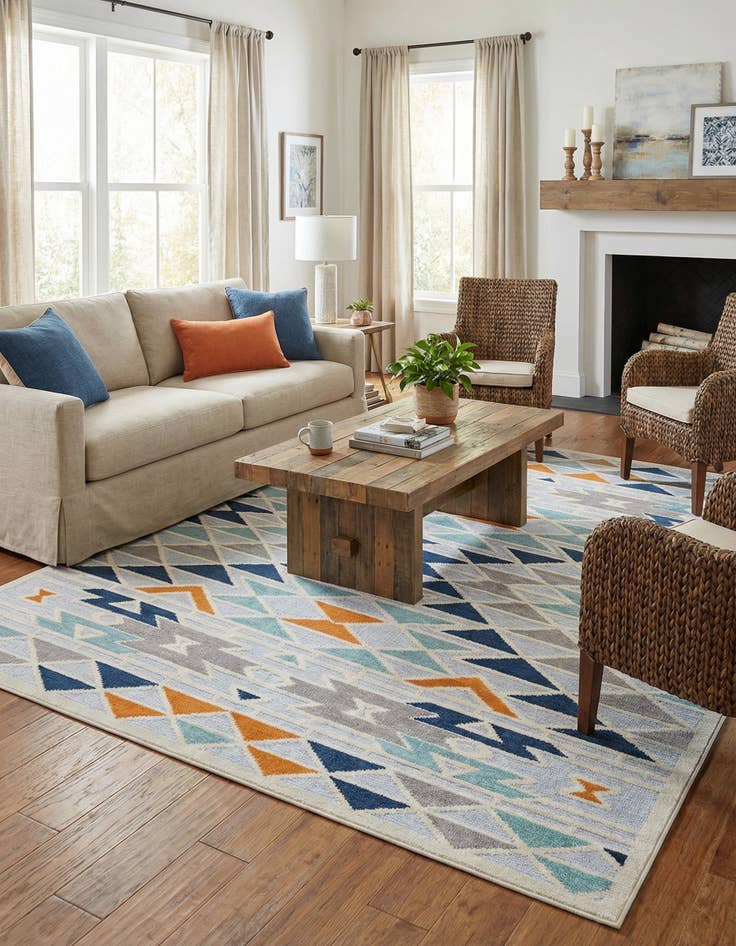 Detail image of 7' 10 x 10'  Washable Aruba Indoor / Outdoor Rug