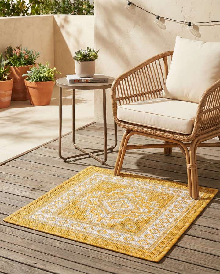 1' 4 x 1' 4 Easy-Clean Aztec Indoor / Outdoor Sample Rug