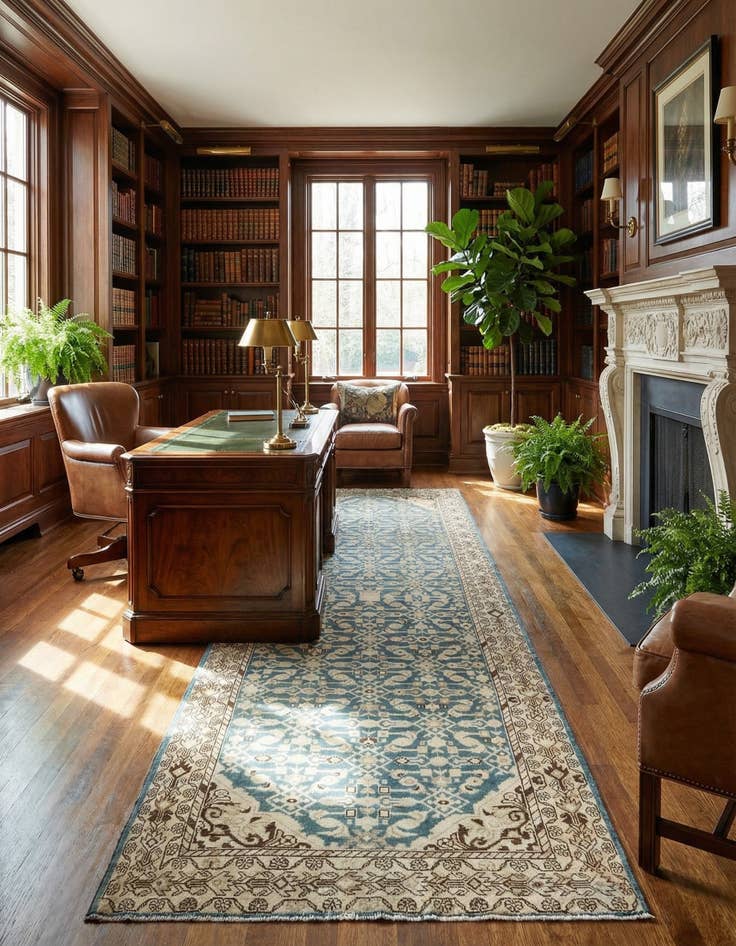 Detail image of 4' 4 x 11' 1 Hamedan Wool Runner Rug