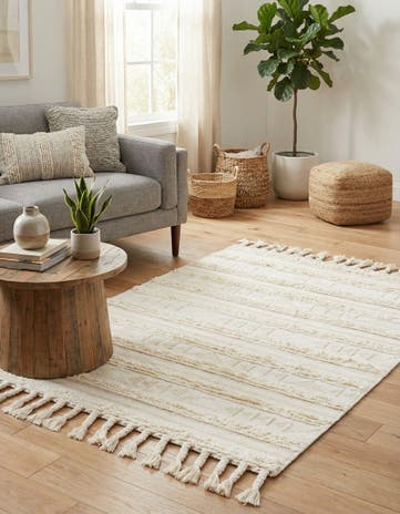 Ivory Hand Woven Arizona Wool Rug