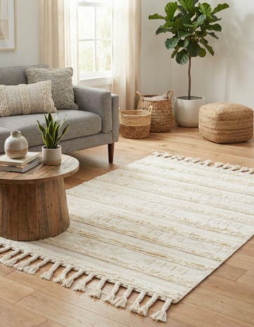 Ivory Hand Woven Arizona Wool Rug