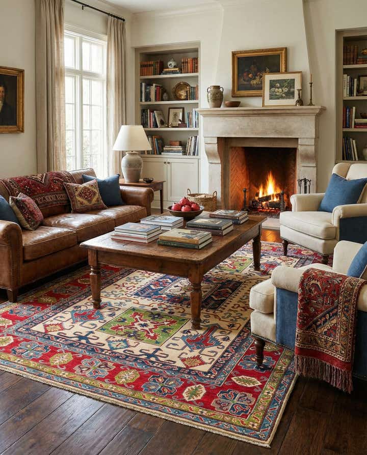 6' 7 x 10' 2 Hand Knotted Kazak Rug