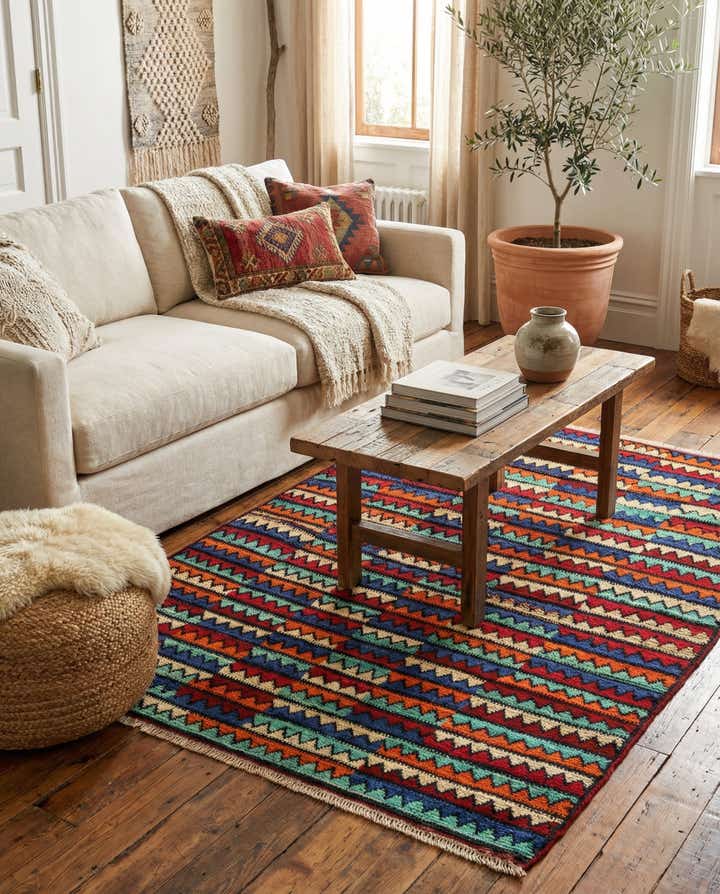 4' 2 x 5' 9 Hand Knotted Moroccan Wool Rug