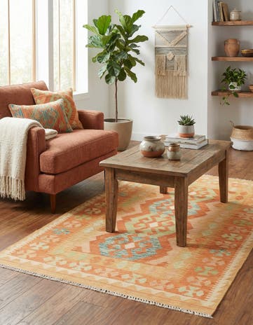 3' 2 x 5' Hand Woven Kilim Waziri Wool Rug