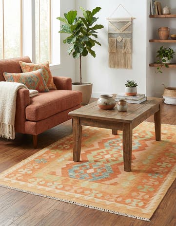 3' 2 x 5' Hand Woven Kilim Waziri Wool Rug