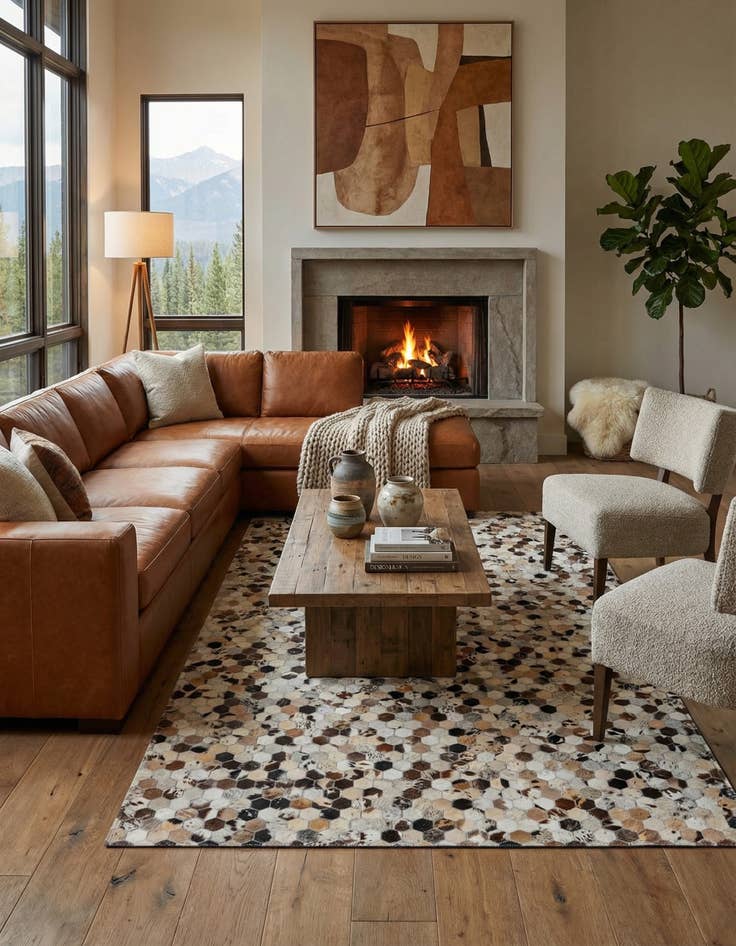 Detail image of 5' 2 x 8' Cowhide Rug