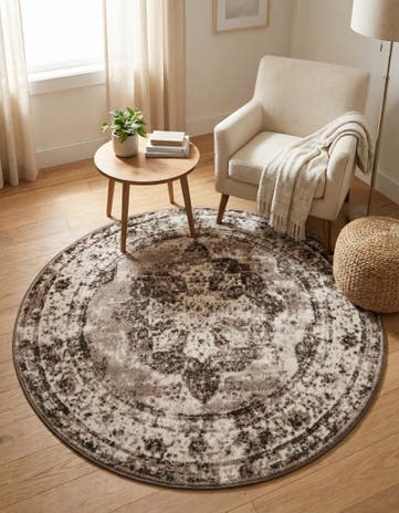 Light Brown Monte Carlo Round Rug