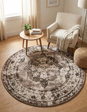 Light Brown Monte Carlo Round Rug