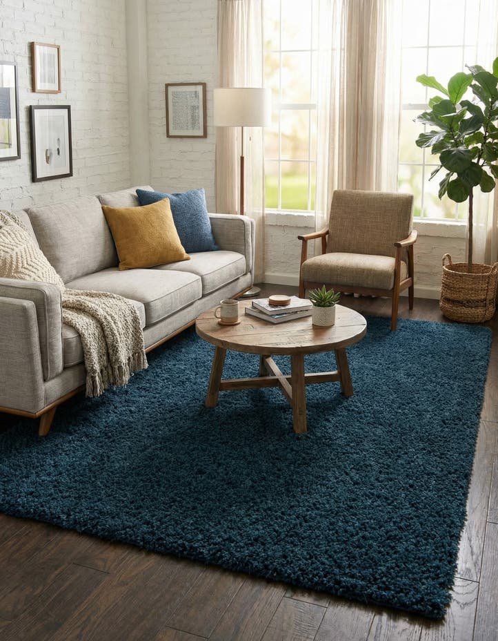 5' 3 x 8' Solid Shag Rug