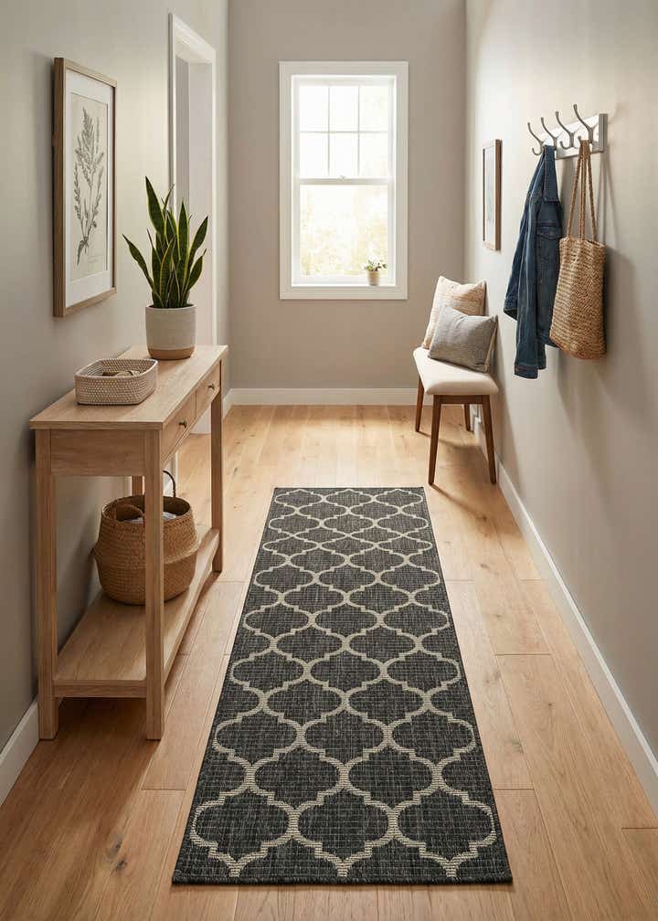 2' x 8' Easy-Clean Trellis Indoor / Outdoor Runner Rug