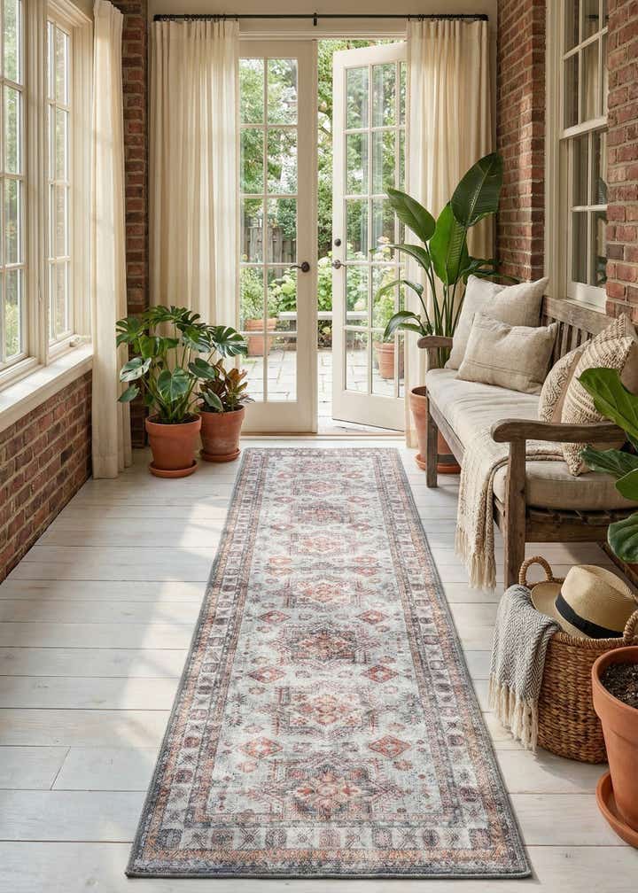 2' x 8' Washable Timeless Runner Rug