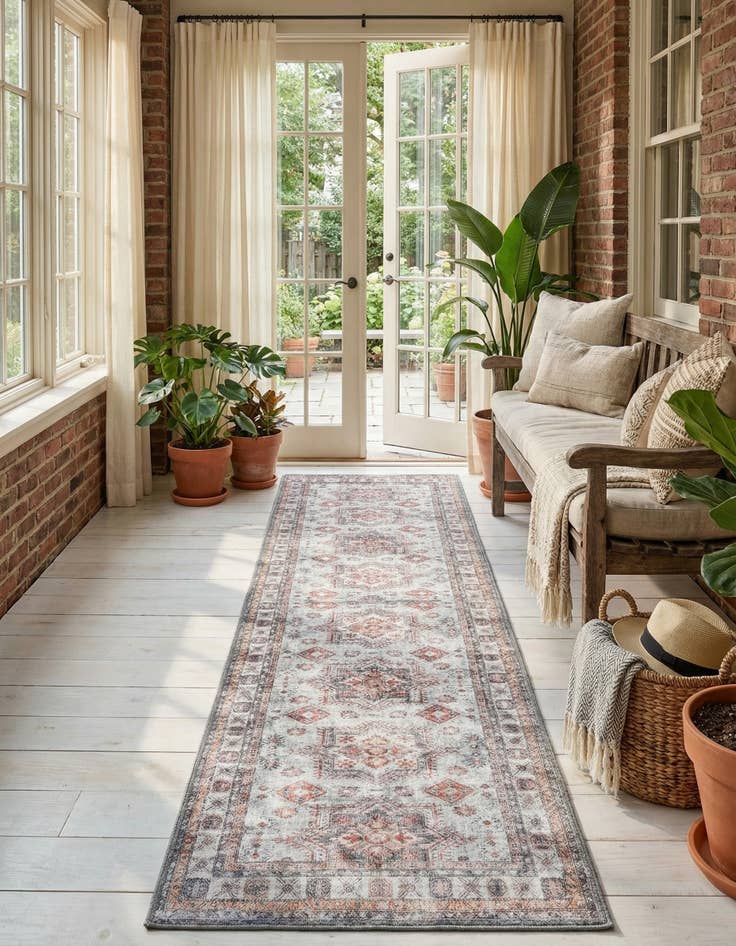 Detail image of 2' x 8' Washable Timeless Runner Rug