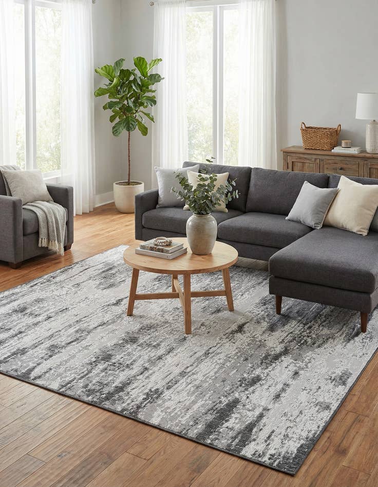 Detail image of 10' x 10'  Washable Modern Indoor / Outdoor Square Rug