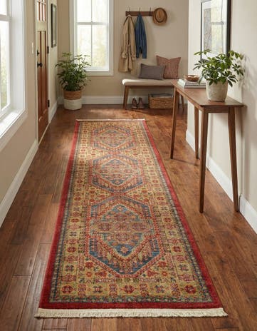 Navy Blue Serapi Runner Rug