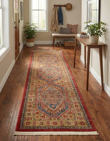 Navy Blue Serapi Runner Rug