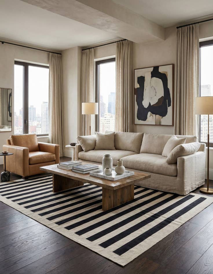 Detail image of  6' 8 x 9' 10  Hand Woven Kilim Modern Wool Rug