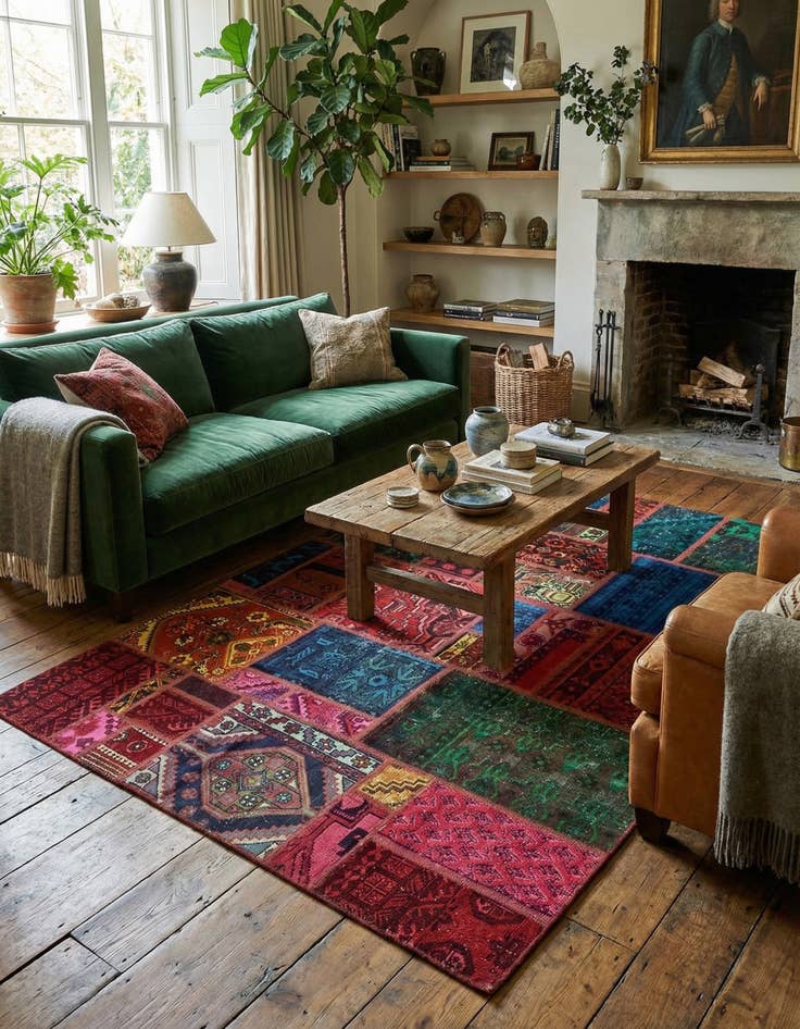 Detail image of 5' 8 x 7' 6  Hand Knotted Ultra Vintage Persian Wool Rug