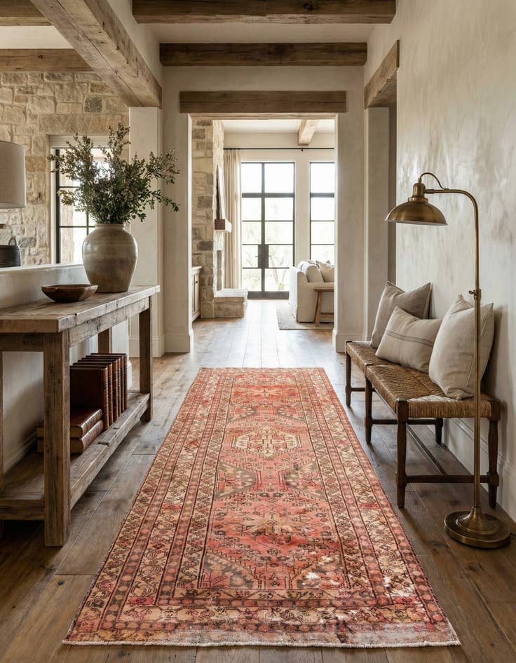 Detail image of 4' 3 x 10' 8  Hand Knotted Ultra Vintage Persian Wool Runner Rug