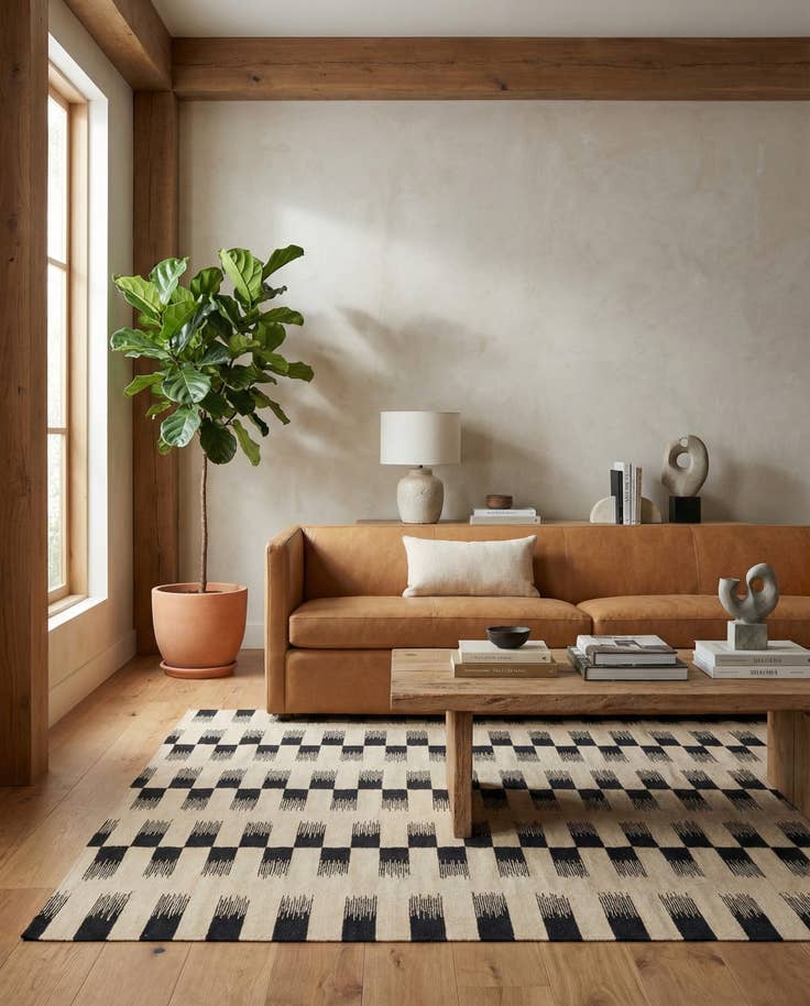 Detail image of 5' 5 x 7' 9 Hand Woven Kilim Modern Wool Rug