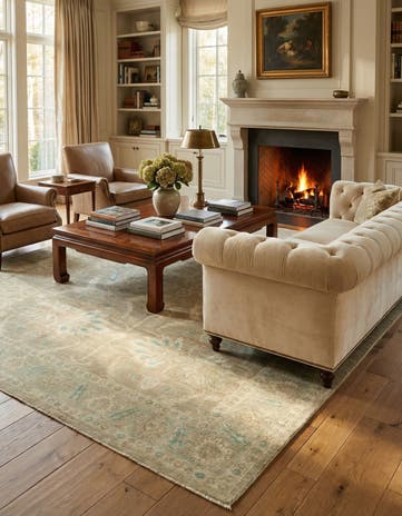 6' x 9' 9 Hand Knotted Peshawar Ziegler Rug