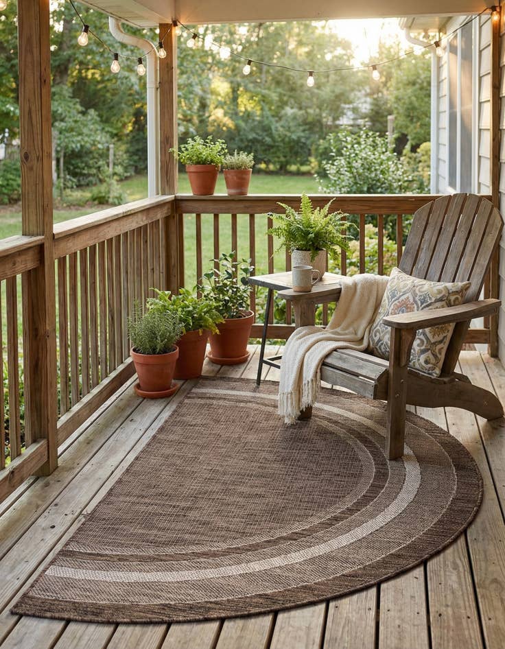 Detail image of 3' x 6'  Washable Border Indoor / Outdoor Hearth Rug