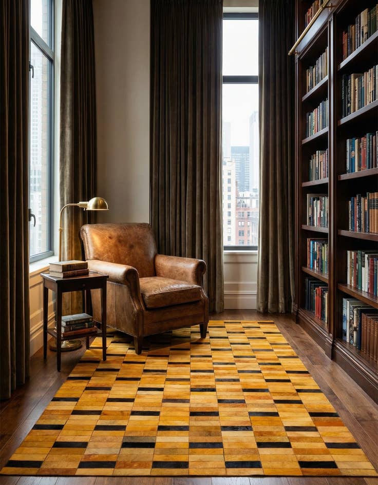 Detail image of  5' x 7' 11 Cowhide - Patchwork Rug