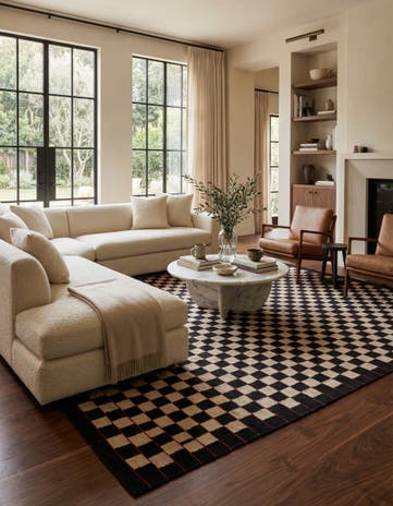 6' 8 x 9' 7 Hand Woven Kilim Modern Wool Rug