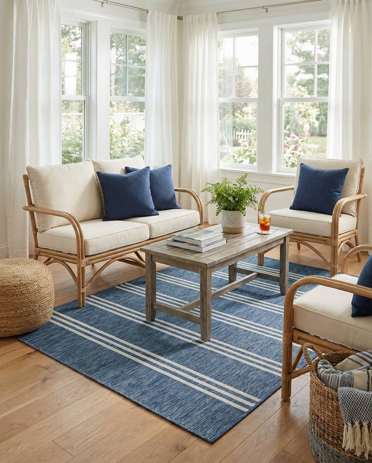 Detail image of 5' 3 x 8' Easy-Clean Jill Zarin Anguilla Indoor / Outdoor Rug