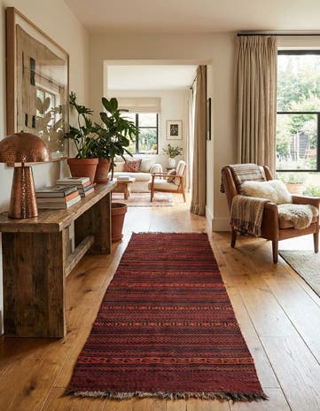 3' 4 x 9' 8 Hand Woven Kilim Fars Wool Runner Rug