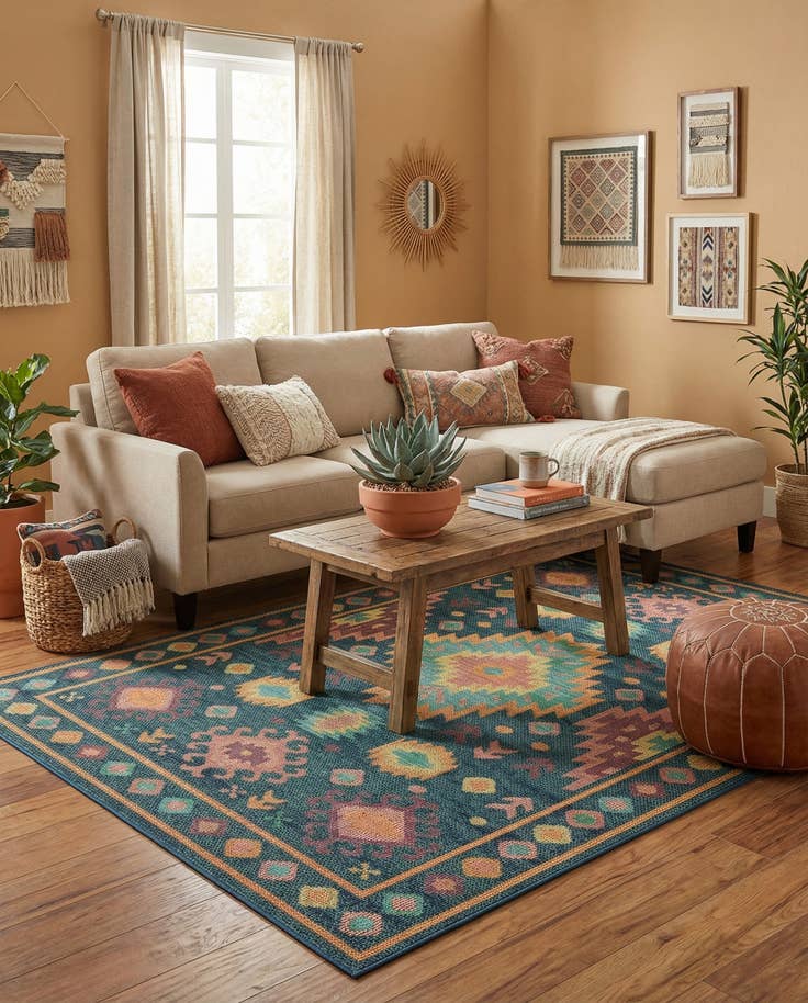 Detail image of 6' 1 x 9' Easy-Clean Baja Indoor / Outdoor Rug