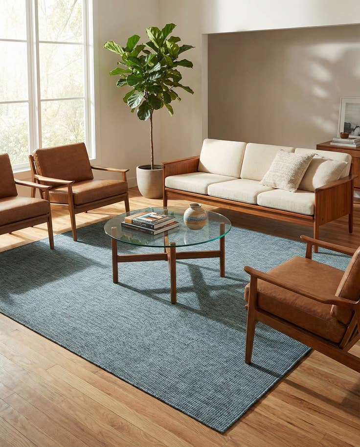 Detail image of 7' 10 x 7' 10 Easy-Clean Solid Indoor / Outdoor Square Rug