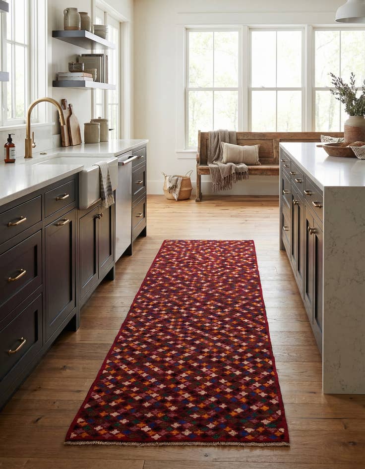 Detail image of  2' 8 x 9' 8  Hand Knotted Balouch Wool Runner Rug