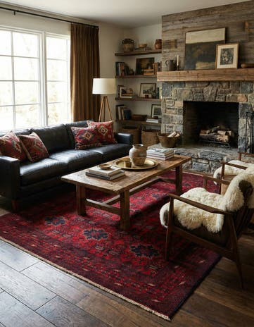 6' 9 x 9' 10 Hand Knotted Khal Mohammadi Wool Rug