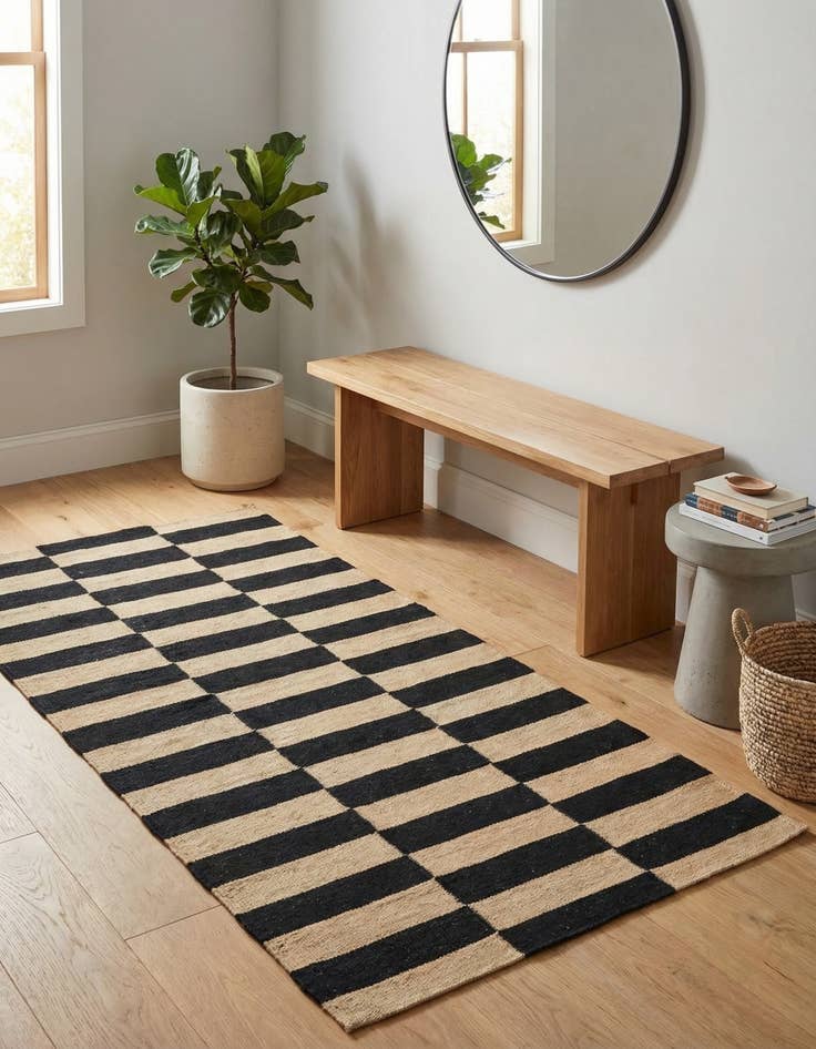 Detail image of  2' 7 x 4'  Hand Woven Kilim Modern Wool Rug