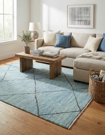 5' 10 x 9' 2 Hand Knotted Moroccan Wool Rug