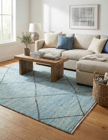 5' 10 x 9' 2 Hand Knotted Moroccan Wool Rug