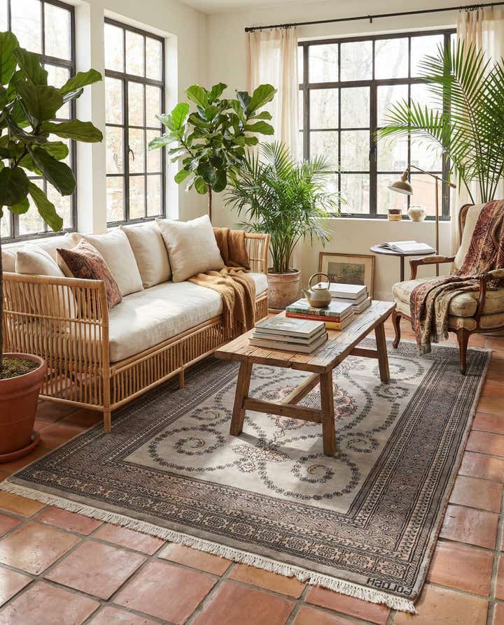 4' x 6' 4 Hand Knotted Bokhara Wool Rug