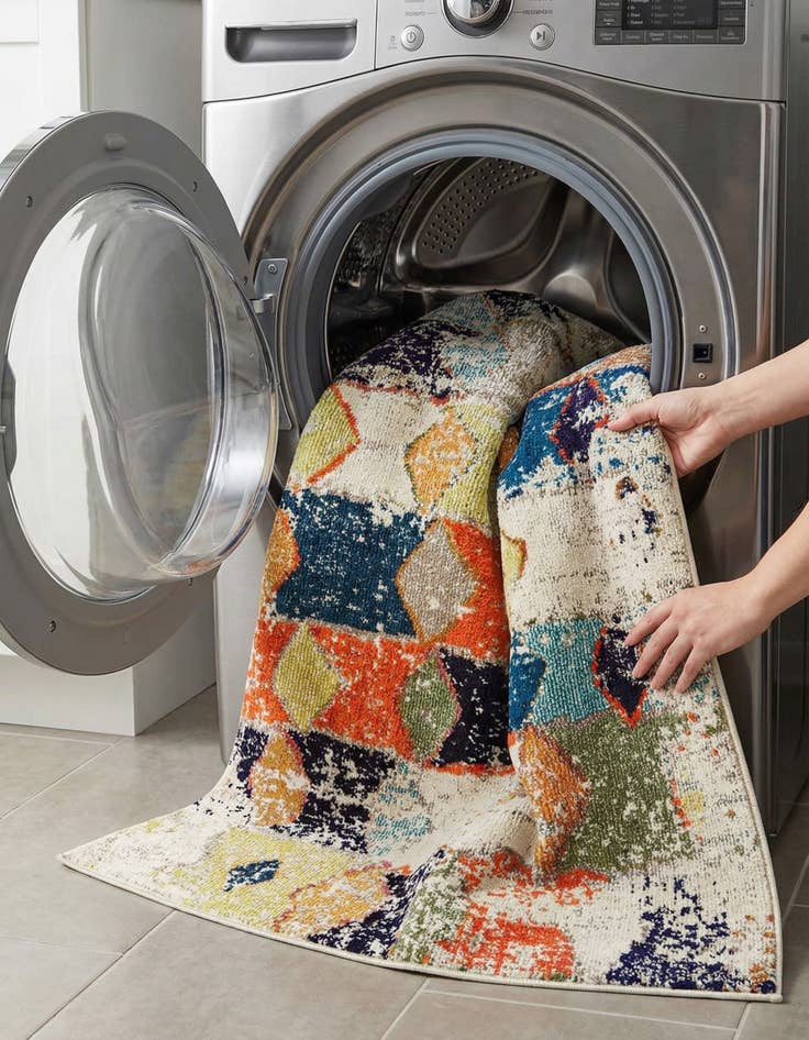 Detail image of 4' x 6'  Washable Vivid Rug