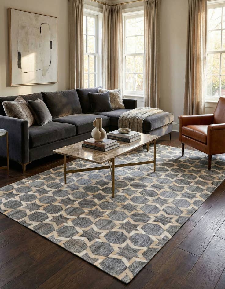 Detail image of 5' x 7' 9 Cowhide Rug