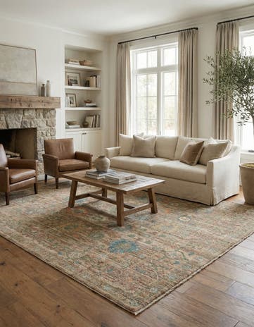 8' 2 x 9' 7 Hand Knotted Oushak Wool Rug